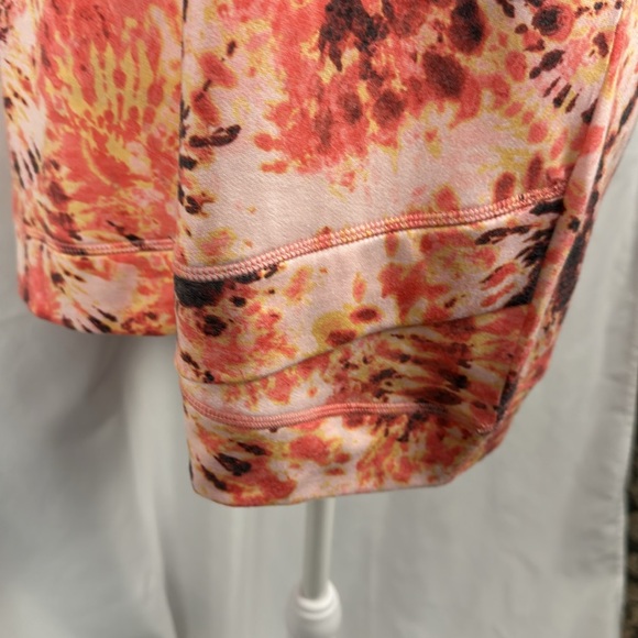 Ideology, Peach Berry Tie Dyed , Scoop Neck, Cap Sleeve Pullover Top, - Picture 10 of 14